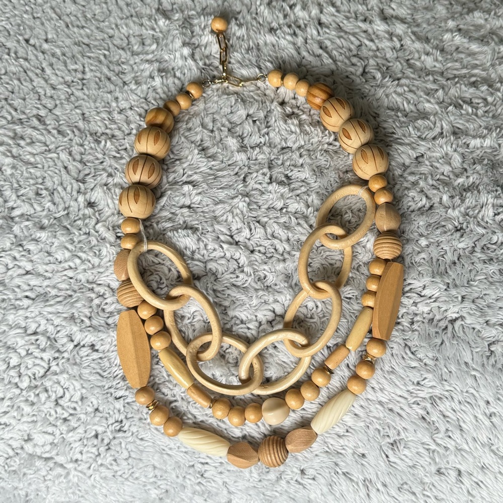 Anthropologie Wooden Beaded Necklace!